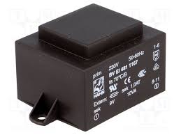 Trnf 4P 230V/1X09V 10Va  68X42X35 Ta70 Dip