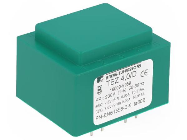 Trnf 4P 230V/1X12V 4,0Va 42X35X29 Ta60 Dip