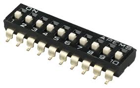 Dip Switch 10 Pos 0.10A/50Vdc R2,54 Smd
